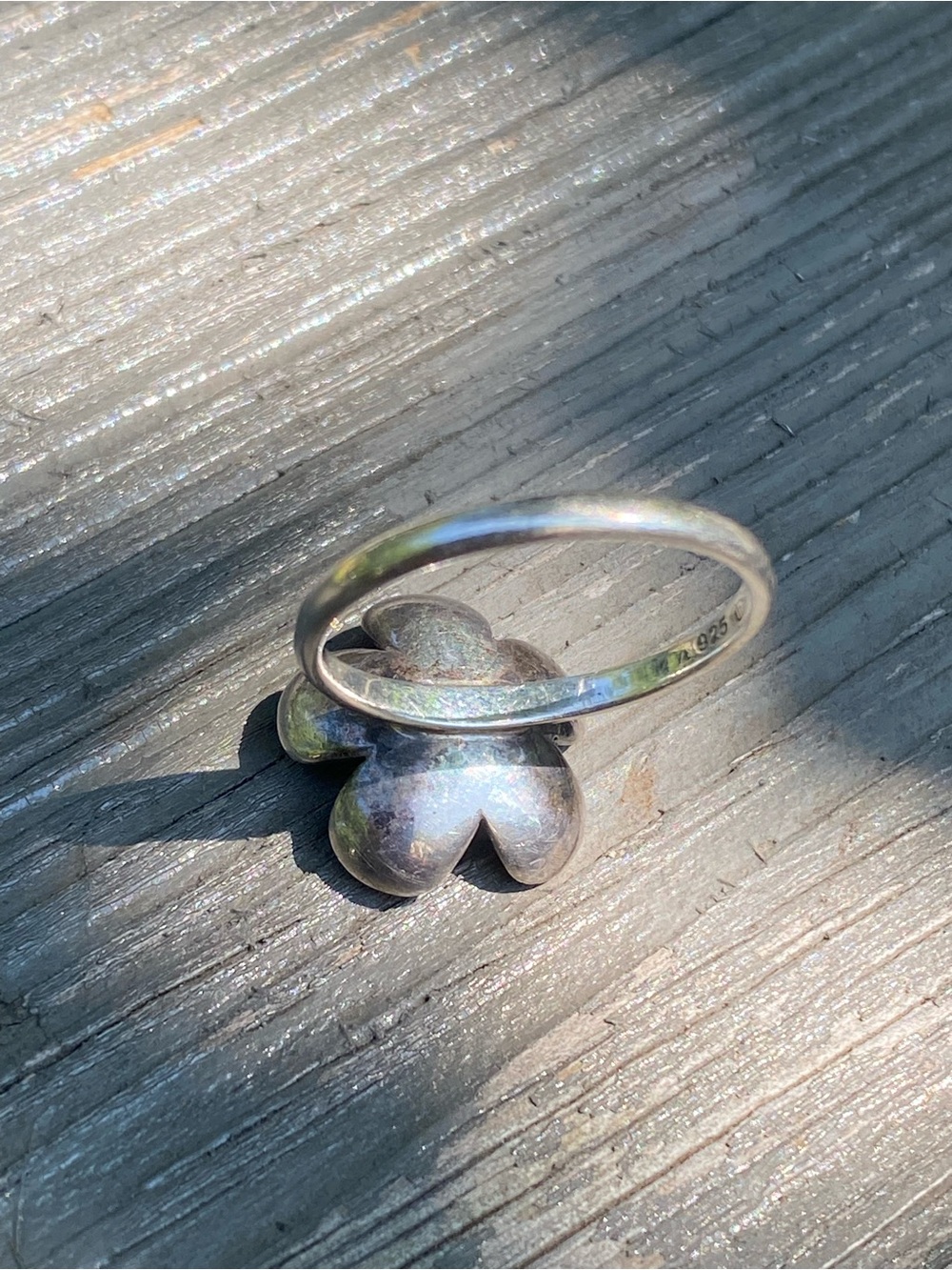 Sterling Silver Floral Ring with White Central Pearl Petunia Pansy Daisy 🌼 - Picture 6 of 14